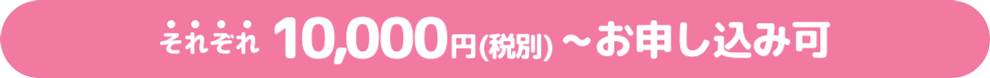 それぞれ10,000円（税別）からお申し込み可